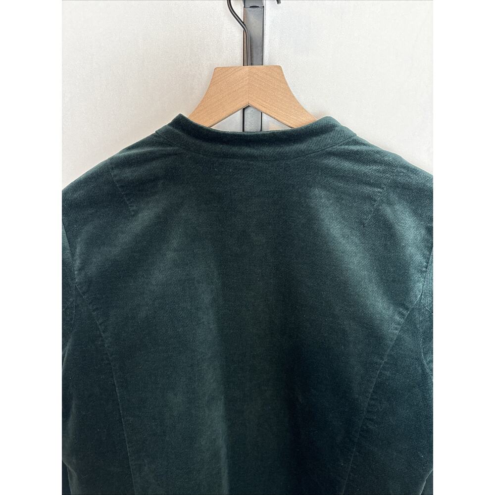 NEW J. Jill Green Blazer Jacket Womens Medium Tall Bronze Buttons Pockets Cotton - Picture 7 of 10